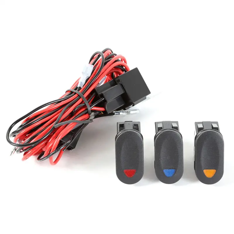 Rugged Ridge 15210.73 Led Light Wiring Harness Kit – Supports 3 Lights With Integrated Rocker Switches 1