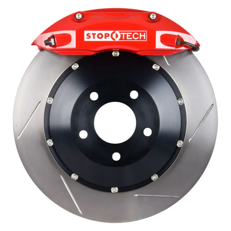 Stoptech 83.617.4300.71 Stoptech Big Brake Kit; Red Caliper; Slotted Two-Piece Rotor; Front 1