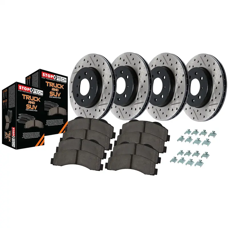 Stoptech 968.65048 Stoptech Truck Axle Pack; Slotted/Drilled; 4 Wheel Brake Kit 1