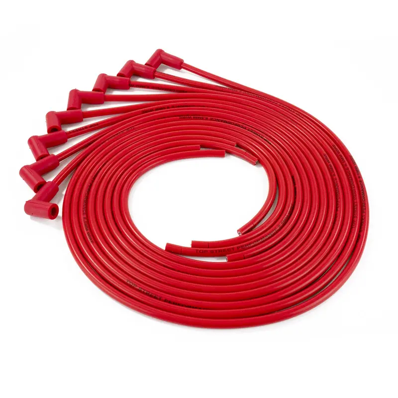 Top Street Performance 85290 Universal 8.5Mm Ignition Wire Set – Red Silicone Jacket, 90° Boots 1