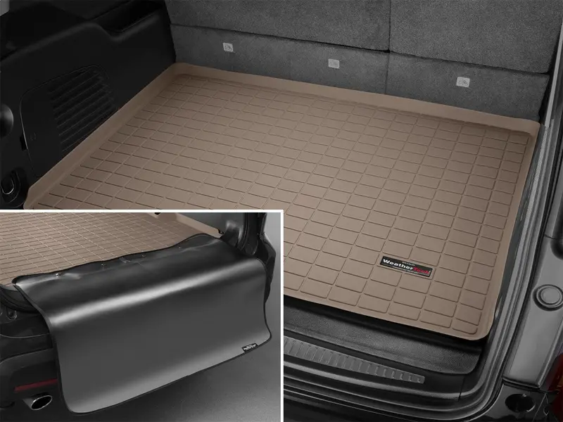 Weathertech 41678Sk Cargo Liner With Rear Bumper Protector – Tan, Fits Third-Row Seating 1