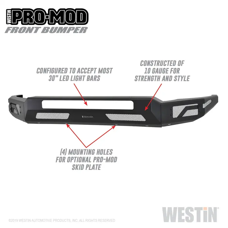 Westin 58-41205 Pro-Mod Textured Black Front Bumper 1