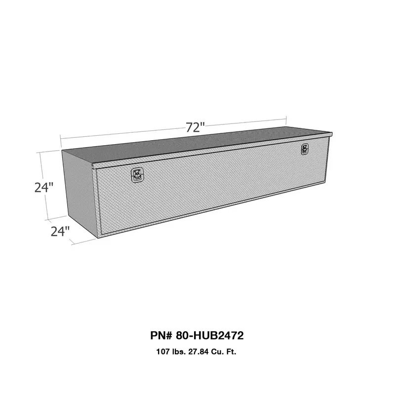 Westin Brute Hd Underbody Tool Box – Polished Aluminum, 24" × 72", Drop-Down Door (Model #80-Hub2472) 1