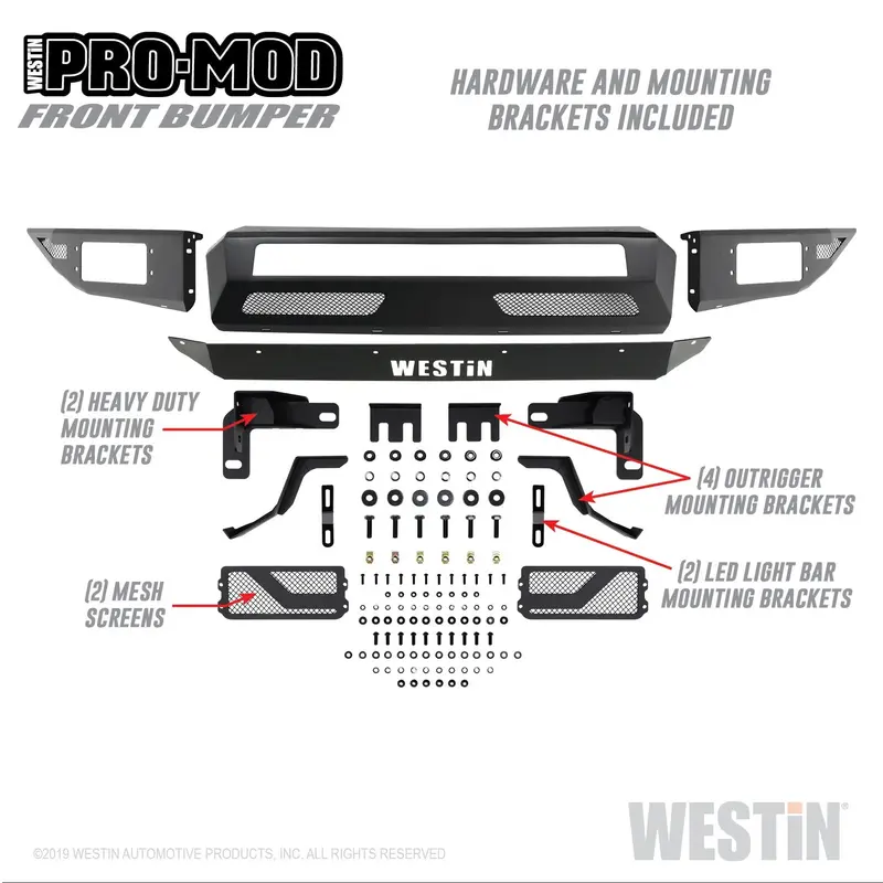 Westin Pro-Mod Textured Black Front Bumper For Enhanced Off-Road Styling 1